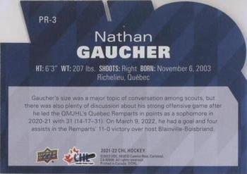 2021-22 Upper Deck CHL - CHL Profiles #PR-3 Nathan Gaucher Back
