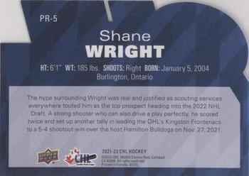 2021-22 Upper Deck CHL - CHL Profiles #PR-5 Shane Wright Back
