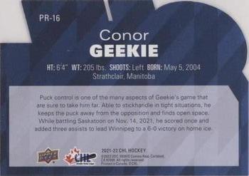2021-22 Upper Deck CHL - CHL Profiles #PR-16 Conor Geekie Back
