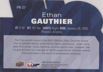 2021-22 Upper Deck CHL - CHL Profiles #PR-27 Ethan Gauthier Back