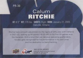 2021-22 Upper Deck CHL - CHL Profiles #PR-30 Calum Ritchie Back