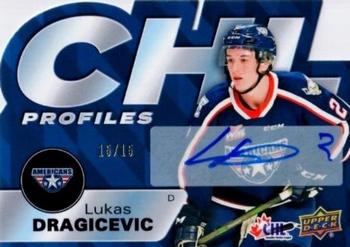 2021-22 Upper Deck CHL - CHL Profiles Autographs #PR-24 Lukas Dragicevic Front