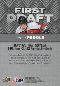 2021-22 Upper Deck CHL - First Draft #FD-5 Tyler Peddle Back