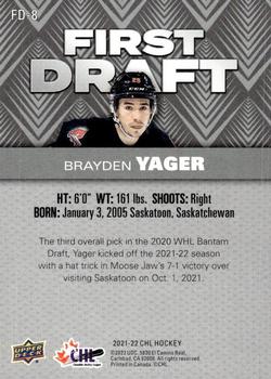 2021-22 Upper Deck CHL - First Draft #FD-8 Brayden Yager Back