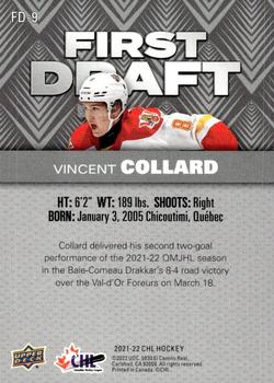 2021-22 Upper Deck CHL - First Draft #FD-9 Vincent Collard Back