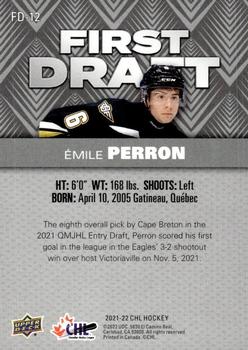 2021-22 Upper Deck CHL - First Draft #FD-12 Emile Perron Back