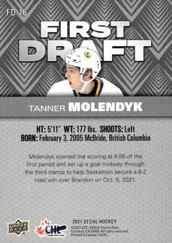 2021-22 Upper Deck CHL - First Draft #FD-16 Tanner Molendyk Back