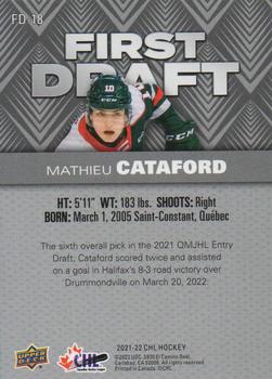 2021-22 Upper Deck CHL - First Draft #FD-18 Mathieu Cataford Back