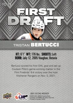 2021-22 Upper Deck CHL - First Draft #FD-19 Tristan Bertucci Back