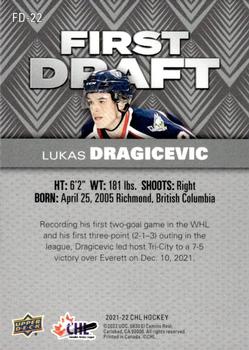 2021-22 Upper Deck CHL - First Draft #FD-22 Lukas Dragicevic Back