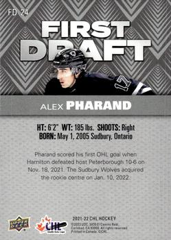 2021-22 Upper Deck CHL - First Draft #FD-24 Alex Pharand Back