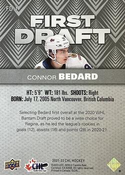 2021-22 Upper Deck CHL - First Draft Red #FD-1 Connor Bedard Back