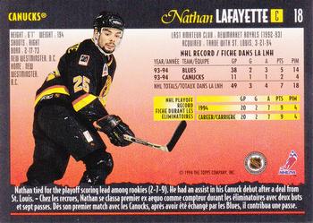 1994-95 O-Pee-Chee Premier #18 Nathan Lafayette Back