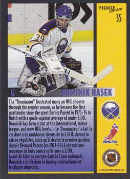 1994-95 O-Pee-Chee Premier #35 Dominik Hasek Back