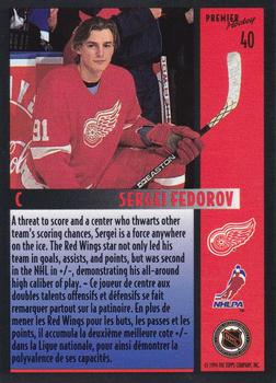 1994-95 O-Pee-Chee Premier #40 Sergei Fedorov Back