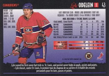 1994-95 O-Pee-Chee Premier #43 Lyle Odelein Back