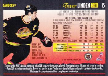 1994-95 O-Pee-Chee Premier #75 Trevor Linden Back
