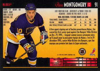 1994-95 O-Pee-Chee Premier #91 Jim Montgomery Back