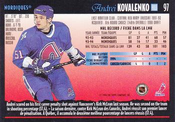 1994-95 O-Pee-Chee Premier #97 Andrei Kovalenko Back