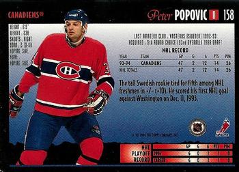 1994-95 O-Pee-Chee Premier #158 Peter Popovic Back