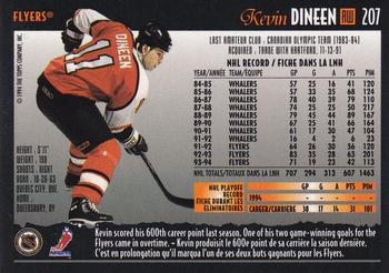 1994-95 O-Pee-Chee Premier #207 Kevin Dineen Back