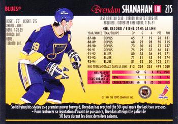 1994-95 O-Pee-Chee Premier #215 Brendan Shanahan Back