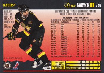 1994-95 O-Pee-Chee Premier #256 Dave Babych Back