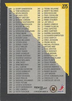 1994-95 O-Pee-Chee Premier #275 Checklist: 137-275 Back