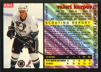 1994-95 O-Pee-Chee Premier #284 Valeri Karpov Back