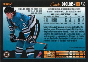 1994-95 O-Pee-Chee Premier #430 Sandis Ozolinsh Back