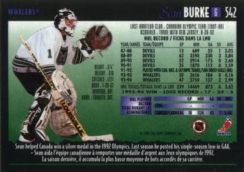 1994-95 O-Pee-Chee Premier #542 Sean Burke Back