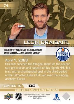 2022-23 Upper Deck Game Dated Moments - Gold #74 Leon Draisaitl Back