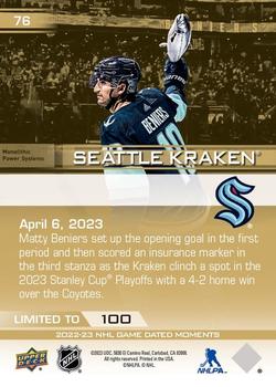 2022-23 Upper Deck Game Dated Moments - Gold #76 Seattle Kraken Back