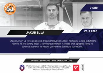 2022-23 SportZoo Live Tipos Extraliga #L-008 Jakub Suja Back