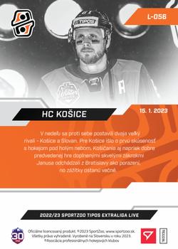 2022-23 SportZoo Live Tipos Extraliga #L-056 HC Košice Back