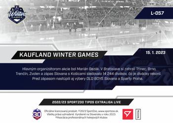2022-23 SportZoo Live Tipos Extraliga #L-057 Kaufland Winter Games Back