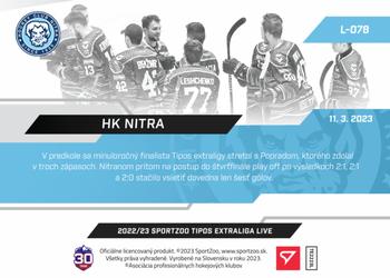 2022-23 SportZoo Live Tipos Extraliga #L-078 HK Nitra Back
