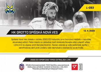 2022-23 SportZoo Live Tipos Extraliga #L-093 HK GROTTO Spišská Nová Ves Back
