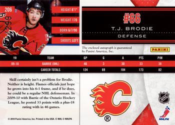 2010-11 Panini Limited #206 T.J. Brodie  Back