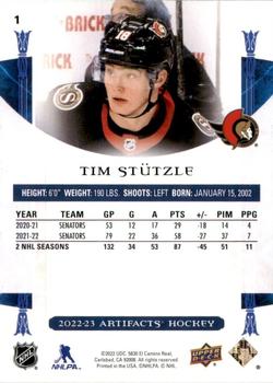 2022-23 Upper Deck Artifacts #1 Tim Stutzle Back