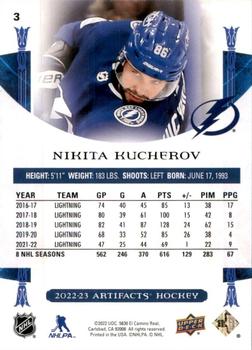 2022-23 Upper Deck Artifacts #3 Nikita Kucherov Back