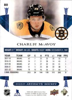 2022-23 Upper Deck Artifacts #80 Charlie McAvoy Back