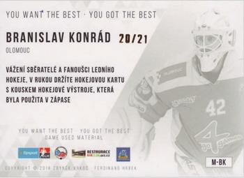 2018 OFS You Want the Best You Got the Best - Game Used Material #M-BK Branislav Konrad Back