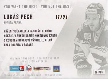 2018 OFS You Want the Best You Got the Best - Game Used Material #M-PCH Lukas Pech Back