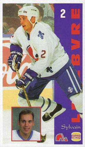 1994-95 Burger King Quebec Nordiques #NNO Sylvain Lefebvre Front