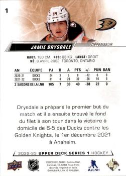 2022-23 Upper Deck - French (Variante Française) #1 Jamie Drysdale Back