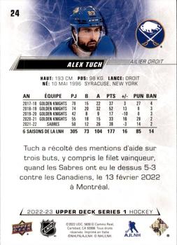 2022-23 Upper Deck - French (Variante Française) #24 Alex Tuch Back