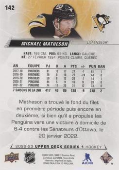 2022-23 Upper Deck - French (Variante Française) #142 Michael Matheson Back