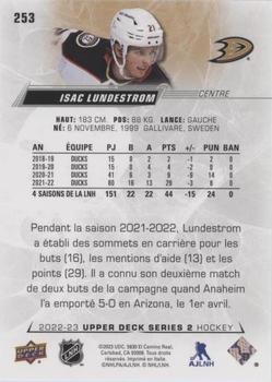 2022-23 Upper Deck - French (Variante Française) #253 Isac Lundestrom Back