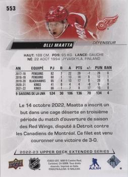 2022-23 Upper Deck - French (Variante Française) #553 Olli Maatta Back